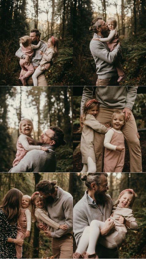 Trail Family Photoshoot, Family Outdoor Session, Photoshoot Fall Family, Dark Moody Family Photoshoot, Magical Family Photoshoot, Woodland Family Photos, Pnw Family Photoshoot, Pacific Northwest Family Photos, Family Photo Shoot In The Woods