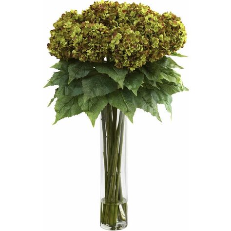 Green Floral Decor, Hydrangea Flower Arrangements, Hydrangea Arrangements, Faux Hydrangea, Hydrangea Not Blooming, Silk Hydrangeas, Green Hydrangea, Silk Floral Arrangements, Artificial Hydrangeas