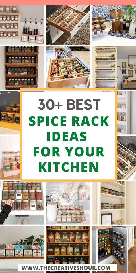 Diy Wooden Spice Rack Wall, Spice Rack Small Space, Diy Wooden Spice Rack Ideas, Build Spice Rack, Spice Rack In Pantry Wall, Spice Rack Ikea, Modern Spice Rack Ideas, Decorative Spice Racks, Storage Ideas For Spices In Kitchen