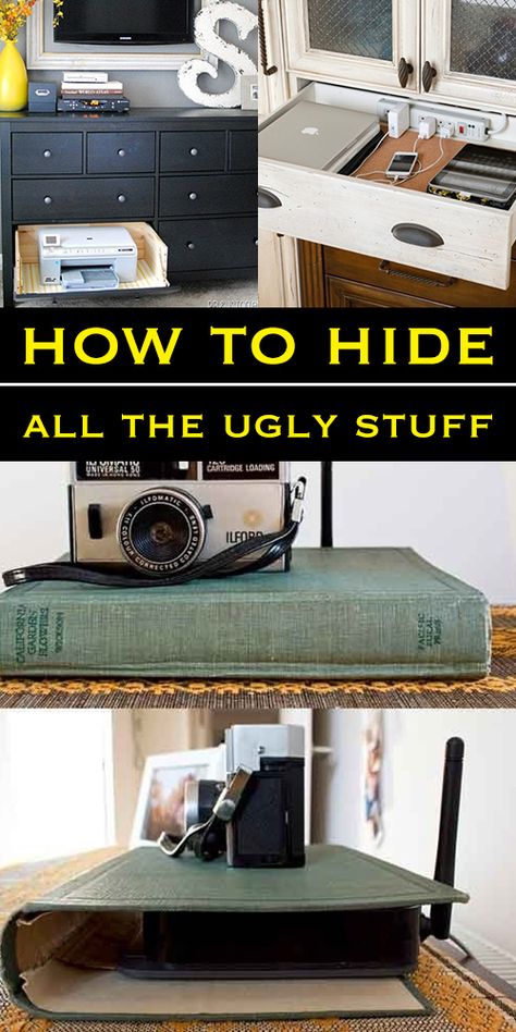 How to Hide All the Ugly Things in Your House Hiding Ugly, Casa Vintage, Up House, Household Hacks, Home Hacks, My Dream Home, Decorating Tips, Home Deco, Home Projects