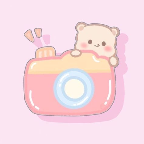 Apps Kawaii, Bear App, Kawaii App, Iphone Logo, Mobile App Icon, Cute Camera, Iphone Wallpaper Kawaii, Pink Bear, Themes App