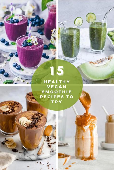 Feeling the heat? These healthy vegan smoothie recipes are super refreshing, and a great way to start the day! Dairy Free Smoothie Recipes, Maca Smoothie, Lemonade Smoothie, Free Smoothie Recipes, Vegan Smoothie Recipes, Vegan Ice Cream Recipe, Dairy Free Smoothies, Smoothie Ideas, Sweet Smoothies