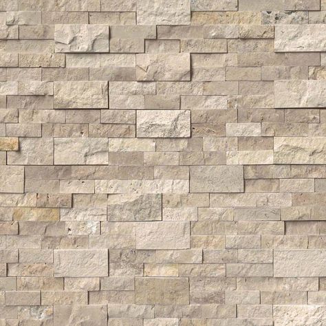 Roman Beige Stacked Stone - MSI Wall Tile & Veneers Split Face Travertine, Stacked Stone Panels, Veneer Stone, Tile Texture, Thousand Oaks, Stacked Stone, Stone Veneer, Tile Backsplash, Wall Tile