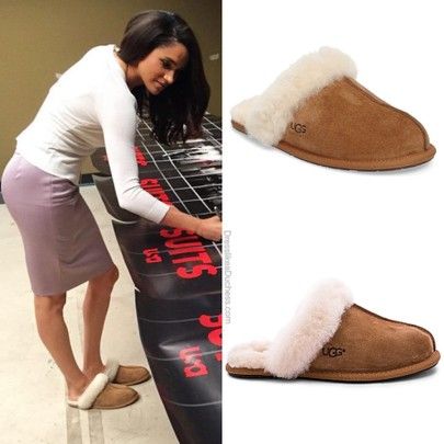 Meghan Markle in Ugg Scuffette Slipper II Chestnut Brown http://liketk.it/2Wy0B #liketkit @liketoknow.it #LTKhome #cozy #slippers #home #flats #pajamas #causal #comfy #LTKshoecrush #fallstyle #fallfashion Ugg Slippers Outfit, Ugg Scuffette Slippers, Princ Harry, Meghan Markle Outfits, Slippers Outfit, Ugg Scuffette, Duchess Meghan, Cosy Outfit, 2020 Style