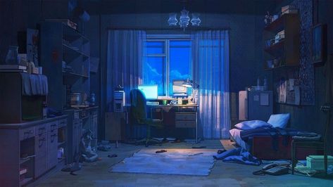 Desktop Wallpaper Art, Scenery Background, Messy Room, Anime Room, For Wallpaper, Anime Artwork Wallpaper, Anime Wallpapers, Summer Wallpaper, Dark Room