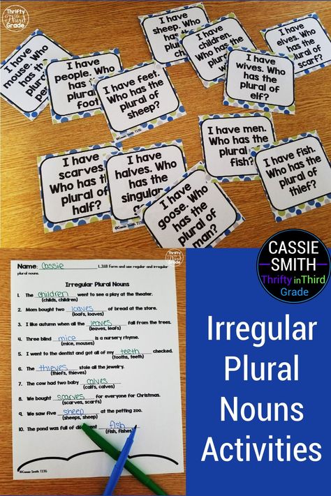 This resource includes many different activities for practicing irregular plural nouns with your students. There are games, worksheets, creative writing challenges, and even a post assessment for review. Irregular Nouns Activities, Irregular Plural Nouns Activities, Irregular Plural Nouns Worksheet, Plural Nouns Activities, Irregular Nouns, Plural Nouns Worksheet, Writing Challenges, Irregular Plural Nouns, Nouns Activities