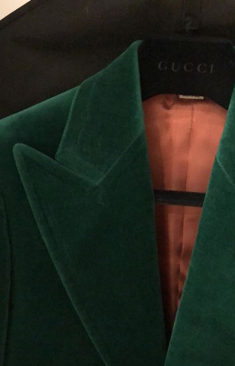 Forest Green Suit For Women, Velvet Green Aesthetic, Green Velvet Aesthetic, Green Suit Aesthetic, Edmund Pensive, Green Velvet Suit, Green Velvet Coat, Velvet Blazer Outfit, Copper Autumn