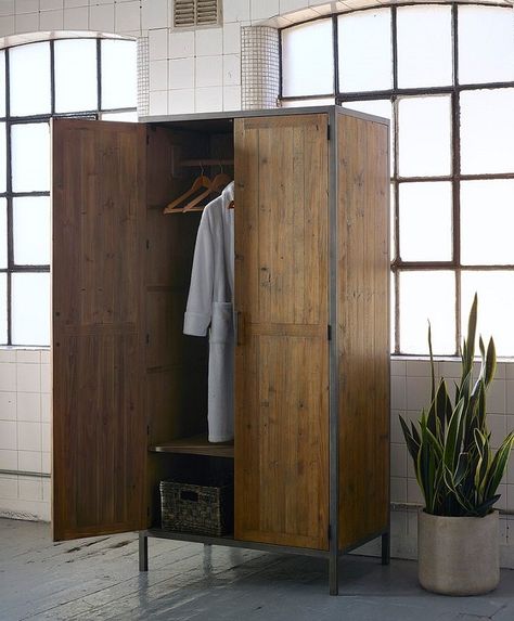 industrial style bedroom furniture free standing wardrobe Industrial Wardrobe, Standing Wardrobe, Industrial Bedroom Furniture, Industrial Style Bedroom, Diy Industrial Furniture, Free Standing Wardrobe, Industrial Bedroom, Vintage Industrial Decor, Industrial Design Furniture