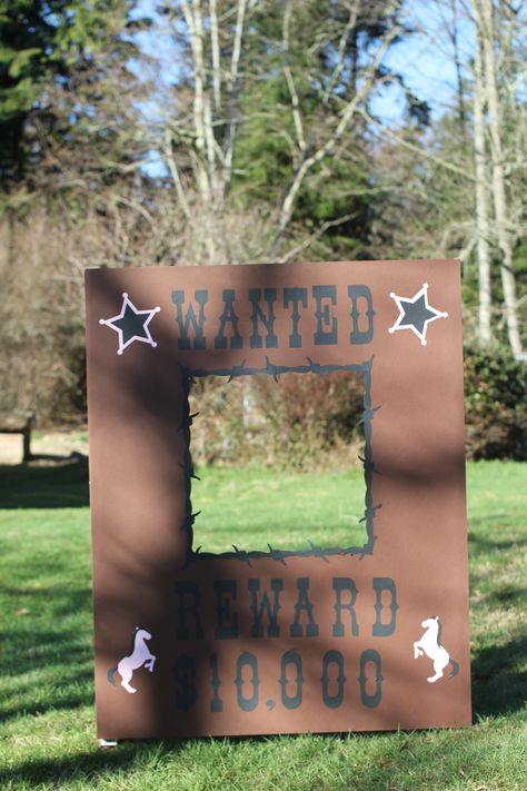 "Wanted" Cowgirls birthday photo booth Wanted Photo Booth Frame, Wanted Poster Photo Booth, Birthday Photo Booth, Rodeo Birthday Parties, Face Cut Out, Cowgirl Photo, Western Photo, Photo Cutout, Birthday Photo Booths