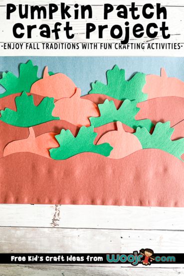 Pumpkin Patch Craft for Kids Flag Art Project, Egg Art Projects, Pumpkin Patch Craft, Worm Crafts, Bulletin Board Decoration, Turtle Crafts, Pumpkin Garden, Pumpkin Template, Collage Art Projects