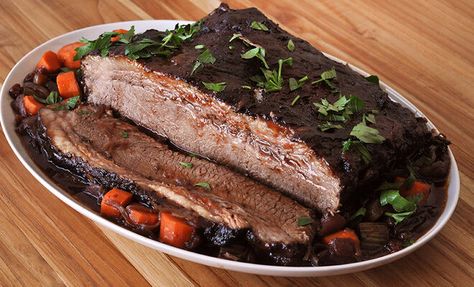 Red Wine Braised Brisket Recipe | D’Artagnan Braising Recipes, Red Wine Beef, Brisket Flat, Pork Brisket, Truffle Recipes, Braised Brisket, Brisket Recipe, Beef Brisket Recipes, Eat Beef