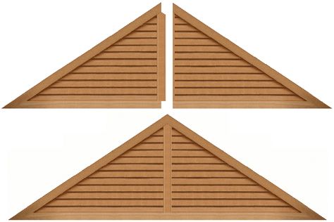 Gable Vents 4/12 Pitch Triangle of Cedar, PVC, Cypress Pine Coastal Exteriors, Cedar Gable, Decorative Gable, Cypress Pine, Coastal Exterior, Craftsman Homes, Roof Ideas, Shutters Exterior, Patio Roof