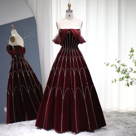 Luxury Arabic Burgundy Velvet Ball Gown Evening Dress 2023 Dubai Crystal Women Formal Party Dress for Wedding 274 – DreamyVow Banquet Gown With Long Train For Prom Season, Long Train Gown For Prom Season Banquet, Long Train Gown For Banquet And Prom Season, Long Train Gown For Banquet During Prom Season, Long Train Evening Dress For Banquet During Prom Season, Long Train Dress For Banquet And Prom Season, Prom Season Ball Gown With Long Train, Evening Ball Gown With Long Train For Prom Season, Evening Dresses Short Parties