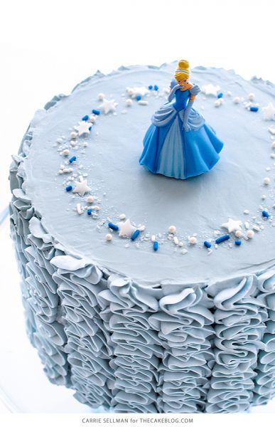 Simple Cinderella Cake, Simple Princess Cake, Cinderella Birthday Party Cake, Cinderella Theme Cake, Cinderella Birthday Cake, Ruffles Cake, Buttercream Ruffles, Cinderella Birthday Party, Cinderella 2015