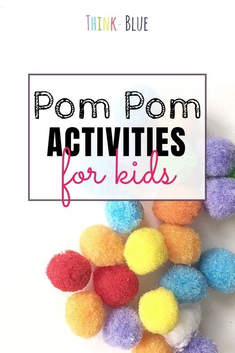 Pom Pom Activities, Motor Skills Activities, Pom Pom Crafts, Toddler Fun, Fine Motor Activities, Toddler Learning, Sensory Activities, Craft Activities For Kids, Craft Stick Crafts