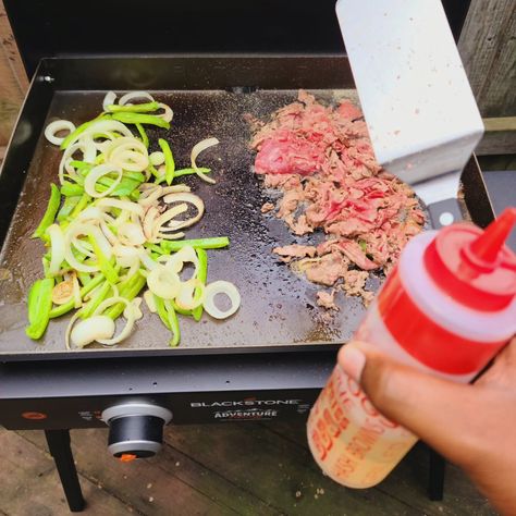 I want to be somewhere warm 365 😥 Cooking outdoor > kitchen 😂👌🏾 It's so peaceful and an easy clean up! #Blackstone #griddle #cheesesteak #foodie #Michigan Blackstone Griddle, Steak Sandwich, I Want To Be, Easy Clean, Clean Up, Outdoor Kitchen, Easy Cleaning, I Want, Michigan