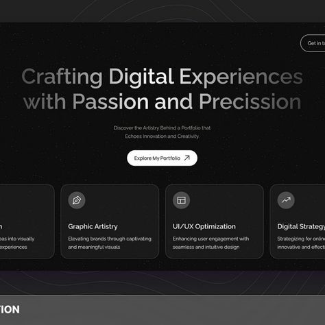 Zaine - Personal Portfolio Hero Section Figma Template UI Element Hero Section, Section Design, Figma Template, Mobile Interface, Creative Poster, Website Design Layout, Creative Poster Design, Poster Designs, Ui Elements