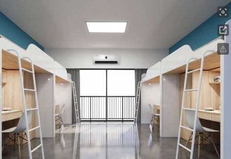 Bunk Room Ideas, Student Hostel, School Dormitory, Dormitory Room, School Building Design, Dorm Design, Student Room, Bunk Rooms, School Dr