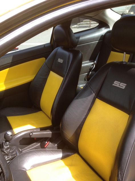 2005 Rally Yellow Chevy Cobalt SS supercharged, yellow and black interior Chevy Cobalt Ss, Chevrolet Cobalt Ss, Chevy Cobalt, Chevy Cruze, Chevrolet Cobalt, Leather Seats, Gas Mileage, World Record, Painted Paneling