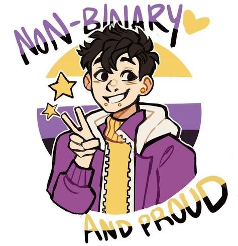 Non Binary Character, Lgbtq Art, One For All, Non Binary, Be Proud, Memes, Art