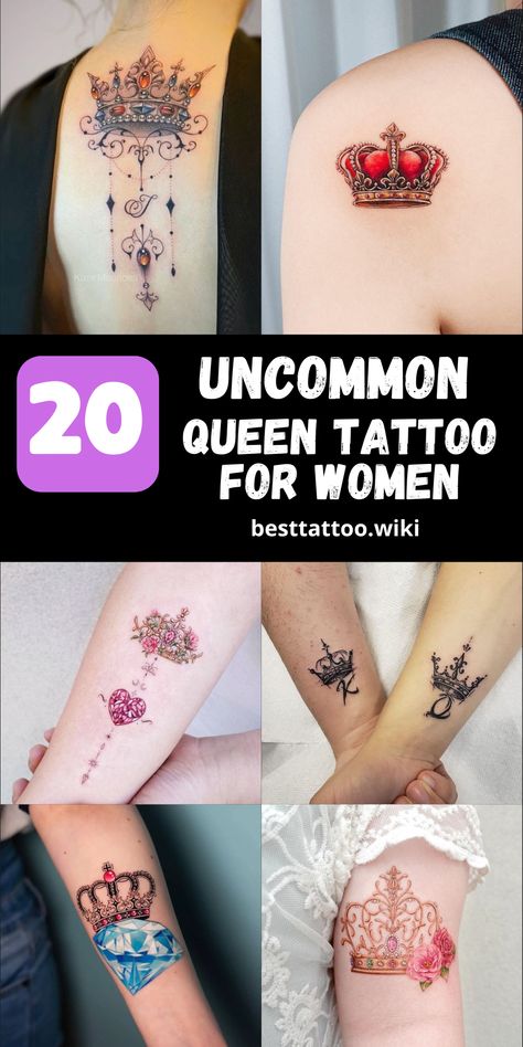 Queen Tattoo For Women, Queen Tattoo Ideas, Empowerment Tattoo, Queen Tattoo Designs, Crown Tattoos For Women, Queen Crown Tattoo, Crown Tattoos, Haircuts For Balding Men, Empowering Tattoos