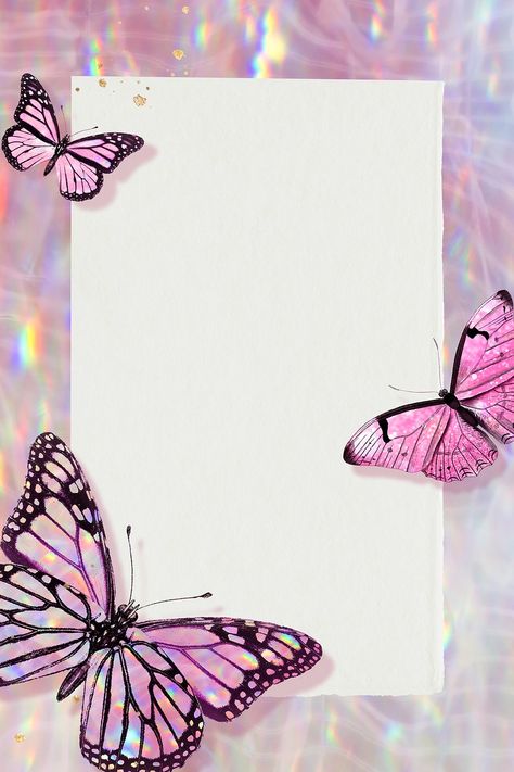 Butterfly Border Design, Butterfly Backgrounds, Glittery Butterfly, Frame Butterfly, About Butterfly, Butterfly Invitations, Butterfly Png, Pink Holographic, Butterfly Wallpaper Backgrounds