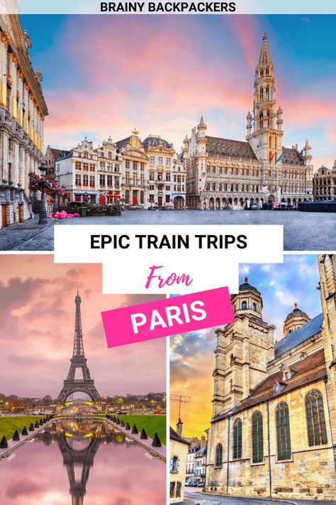 Are you planning on a day trip from Paris? Here are some of the best day trips from Paris by train. Not only can you explore France, but you can even go on epic train trips from Paris to other countries. #responsibletourism #brainybackpackers #sustainability France Train, Day Trips From Paris, Europe Train, Day Trip From Paris, Train Trips, France Fashion, Train Tour, France Culture, Europe 2023