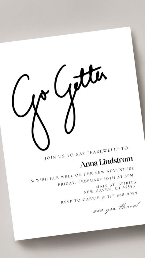 goodbye party invite / farewell party invitation / see you later party / farewell party invite template / coworker goodbye party / see you soon party / moving away party Goodbye Party Invitations, Farewell Party Invitations, Goodbye Party, Farewell Party, Farewell Parties, Will Miss You, Etsy Prints, Invite Template, Go Getter