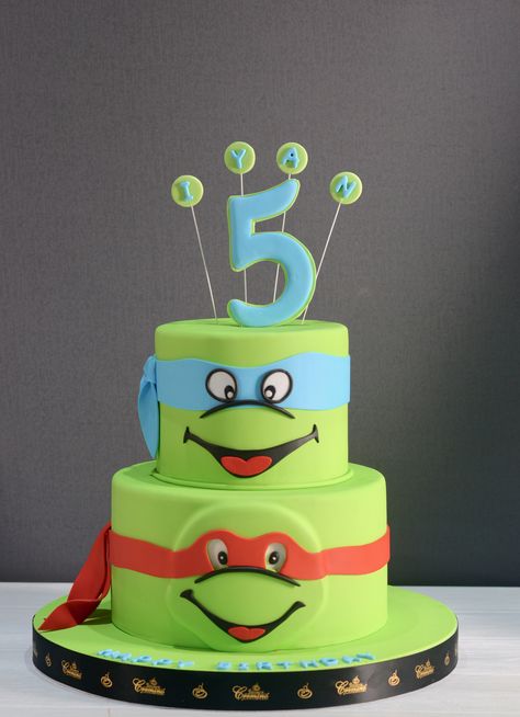 Cake Turtle Ninja, Ninja Turtle Theme Cake, Ninja Turtle Birthday Party Decorations, Ninja Turtles Birthday Party Cake, Tmnt Birthday Cake Ideas, Ninja Turtle Desserts, Ninja Turtles Cakes, Ninja Turtle Birthday Cakes For Boys, Ninja Turtle 5th Birthday