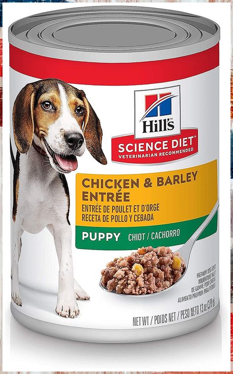 Hill's Science Diet Wet Dog Food, Puppy, 12-Pack Chicken Barley, Chicken Vegetable Stew, 1000 Calorie, Best Dog Food Brands, Food For Dogs, Weight Gain Meals, Canned Dog Food, Dog Food Brands, Wet Dog