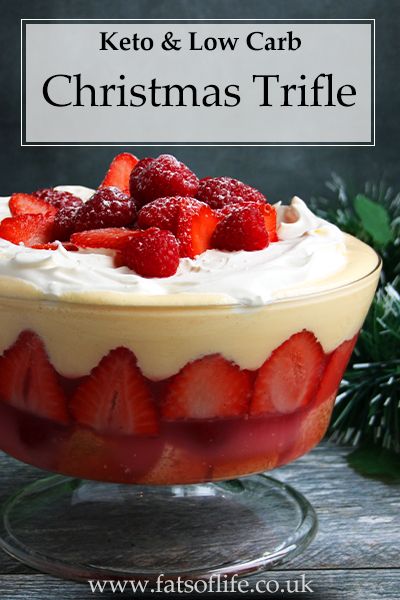 Keto Trifle Desserts, Sugar Free Christmas Desserts, Ginger Blondies, Keto Trifle, Keto Custard, Christmas Biscotti, Keto Thanksgiving Recipes, Trifle Bowl Recipes, Low Carb Holiday Recipes