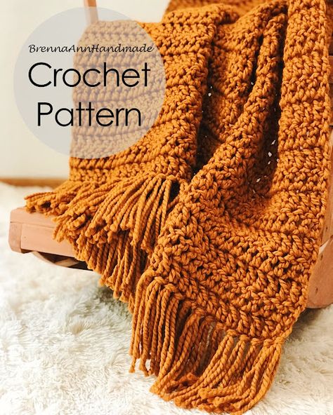 Chunky Crochet Throw Pattern Free, Boho Throw Blanket Crochet, Crochet Boho Throw Blanket, Crochet Blanket With Fringe, Crochet Fall Throw Blanket, Simple Crochet Throw Blanket, Boho Crochet Blanket Patterns Free, Free Chunky Crochet Patterns, Free Crochet Patterns For Afghans Easy