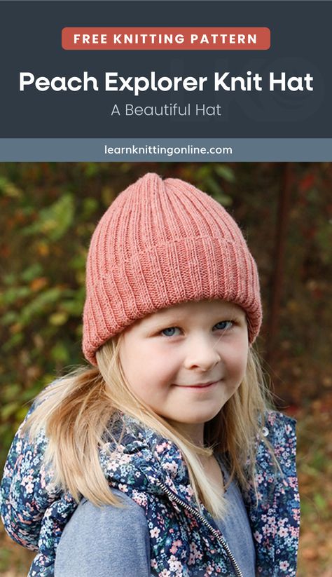 Child Hat Knitting Pattern, Learn Knitting, Hat Free Knitting Pattern, Winter Knitting Patterns, Fall Knitting Patterns, Girls Knit Hat, Summer Knitting Patterns, Beanie Knitting Patterns Free, Easy Knitting Patterns Free