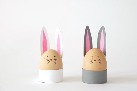 Maker Mama Craft Blog: TP Roll Bunny Egg Holders Spring Kids Art, Easter Egg Cups, Egg Holders, Egg Ideas, Bunny Egg, Easy Easter Crafts, Easter Bunny Eggs, Easter Egg Crafts, Spring Crafts For Kids