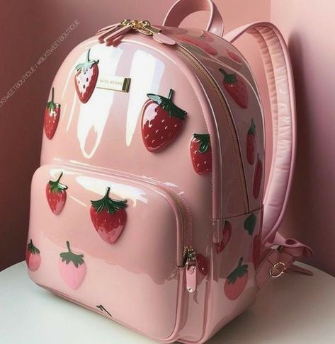 Mini Bag Pack, Jennie Rubyjane, Lalisa Icon, Strawberry Bag, Stylish School Bags, Kawaii Bags, Kawaii Backpack, Mini Mochila, Bag Pack