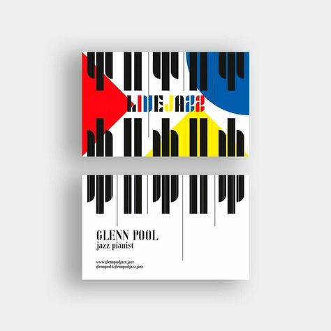 A Bauhaus-inspired business card for a possible jazz pianist, created for the Adobe Design Challenge. . . . #adobehiddentreasures #contest… Jazz Pianist, Bauhaus Inspired, Adobe Design, Design Challenge, Hidden Treasures, Design Challenges, Business Card Design, Ibm Logo, Business Card