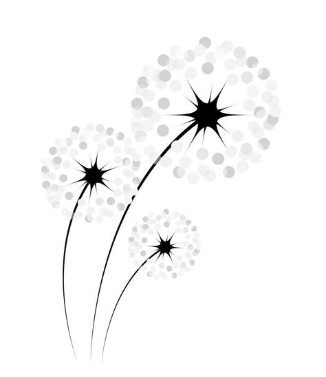 Abstract dandelion background vector illustration Line Art Dandelion, Dandelion Background, Dandelion Graphic, Dandelion Illustration, Dandelion Puffs, Design Shapes, Dandelion Designs, Flower Graphic Design, Mural Ideas