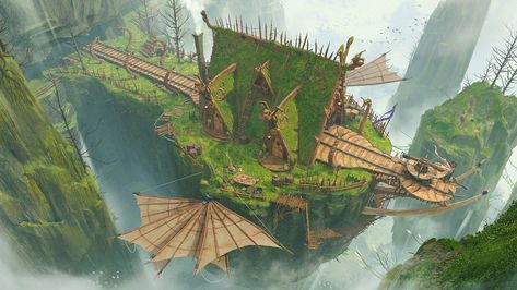 Viking Concept Art, Viking House, Dragon Hunters, Viking Dragon, Dnd Maps, Landscape Concept, The Cliff, Fantasy Places, Viking Style