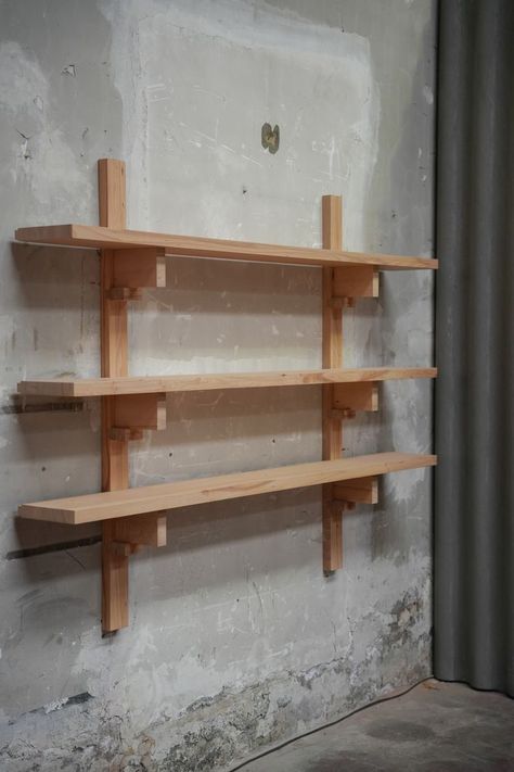 Maple Shelves, Natural Minimalism, Timber Shelves, Shelves Diy, Wood Joints, Dovetail Joinery, Furniture Details, Village Houses, Wall Storage