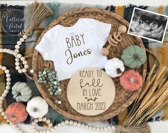 TatteredPetalDigital - Etsy Pumpkin Pregnancy Announcement, Date Month Year, Fall Pregnancy, Fall Pregnancy Announcement, Digital Pregnancy Announcement, Ultrasound Pictures, Surprise Baby, Fall Maternity, Pregnancy Reveal