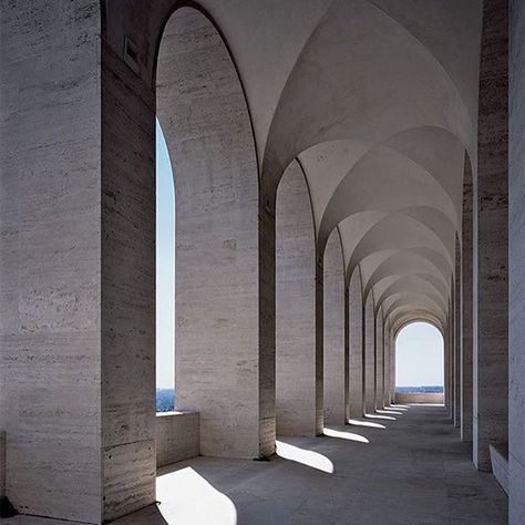 Via @designalchimie  Colosseo Quadrato the new seat of Maison @fendi in Rome built towards the end of 1930s #fendi #architecture #archilovers #architecturaldetail #fashion #italy #rome #roma #colosseoquadrato #arches #italiandesign #creativity #inspiration #minimal #lessismore #simplicity #interior #inspiration #interiordesign #designdetails #designalchimie #suisse #switzerland #geneva Arcades Architecture, Architecture Cool, Classical Architecture, Architectural Inspiration, Walkway, Amazing Architecture, 인테리어 디자인, Interior Architecture Design, Landscape Architecture