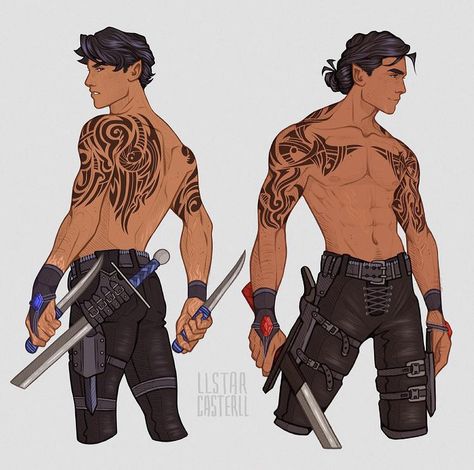 Azriel Acomaf Fanart, A Court Of Silver Flames Fanart, Acotar Azriel Fanart, Cassian Fan Art, Court Of Silver Flames Fanart, Tarquin Summer Court, Illyrian Tattoo, Nessian Fanart, Acotar Art