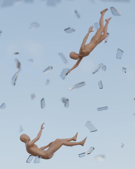 Falling Pose Blender 3D Render Falling Figure Reference, Floating Art Pose, Falling Pose Reference Perspective, Man Falling Pose Reference, Falling Towards Camera, Falling Down Pose, Someone Falling Reference, Falling Art Reference, Floating Reference Pose