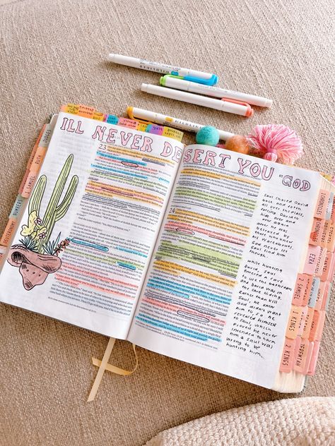 The Good And Beautiful Bible Study, Bible Notes Ideas, Bible Goals, Colorful Bible, Bible Highlighting, Journal Bible Quotes, Bible Journal Notebooks, Aesthetic Bible, Bible Drawing