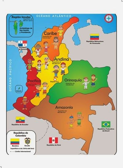 8. Regiones naturales de Colombia South America History, Colombia Map, Colombian Culture, Colombian Art, Latino Art, World Thinking Day, Language Art, Latin American Art, Colombia Travel