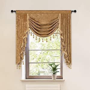 Luxury Window Curtains, Valances For Living Room, Waterfall Valance, Luxury Windows, Kitchen Luxury, Window Types, Blue Curtains, Curtain Valance, Modern Curtains