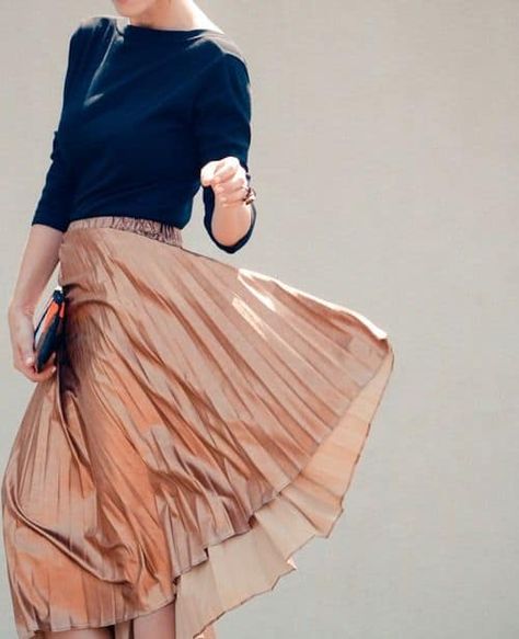 Colors that Go with Copper Copper Clothes, Navy Dress Outfits, Outfit Ideas 2024, Plum Dress, White Midi Skirt, Navy Blue Top, Black Jumper, Clothes Outfit, White Tunic