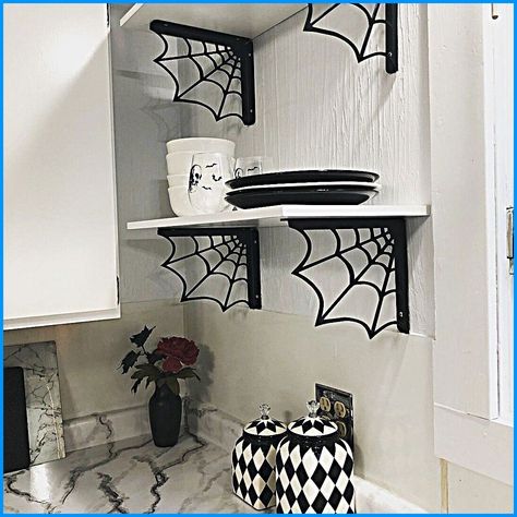 Home Sweet Haunted Home, Goth Kitchen, Gothic Kitchen, Goth House, Gothic Room, Spooky Home Decor, Spooky Home, Witchy Home, Gothic Furniture