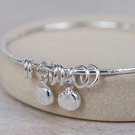 Sterling Silver Nugget Charm Bangle Bangles With Charms, Handmade Silver Jewellery, Medieval Jewelry, Silver Jewelry Design, Jewellery Silver, Sterling Silver Bangle, Classy Jewelry, Silver Jewelry Fashion, Jewelry Lookbook