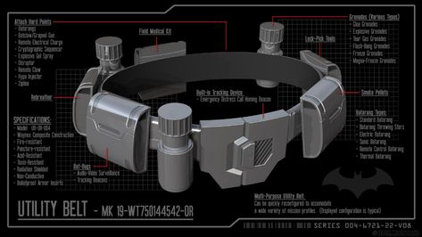 Batman Arkham Origins - Utility Belt - Schematics by Ravendeviant on DeviantArt Belt Concept Art, Superhero Gadgets, Batman Utility Belt, Batman Gadgets, Batman Belt, Iron Batman, Robin Suit, League Of Heroes, Batman Suit